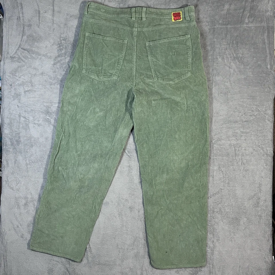 Empyre зеленый вельветовые брюки мужские 36 расслабленный крой ретро коньков Y2K стиль повседневный - Изображение 4 из 4