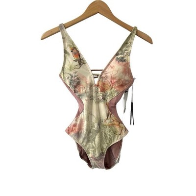 TA3 Contour Plungey triangle OnePiece Swimsuit XS R/L cheeky monkey snatched NWT