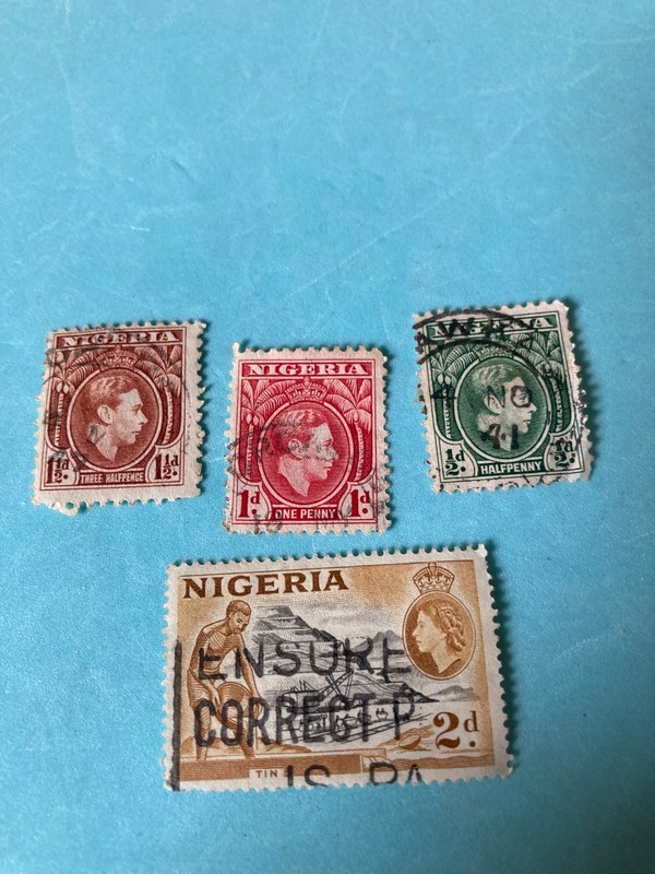Nice Lot 1938-41 NIGERIA UK Stamps Scott #A14 Used NG Hinged