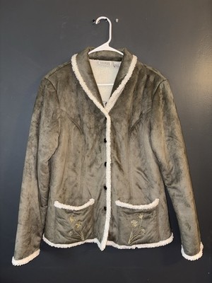 National Wildlife Federation Women's Green Lined Button Jacket Size S