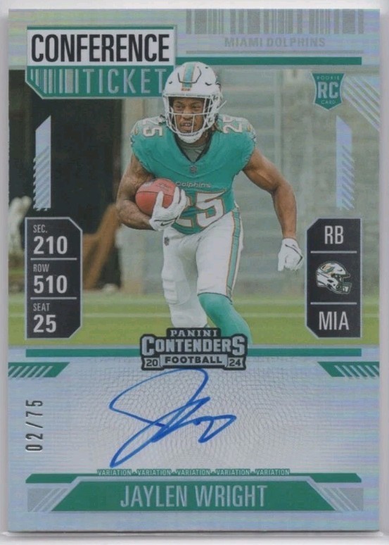 2024 Contenders Jaylen Wright Rookie Ticket RPS Auto RC Conference /75