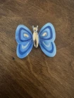 Vintage Retro Eisenberg Enamel Butterfly Brooch Pin Gold Tone Signed