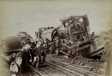 Railway Crash, Norton Fitzwarren, Taunton, Somerset, 1890, 2 x Albumen Prints
