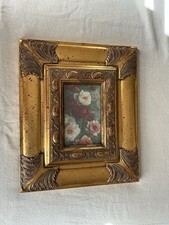 Vtg Ornate Gold Picture Frame Holds 3x5 Print Overall 11 1/2  x10 1/2  