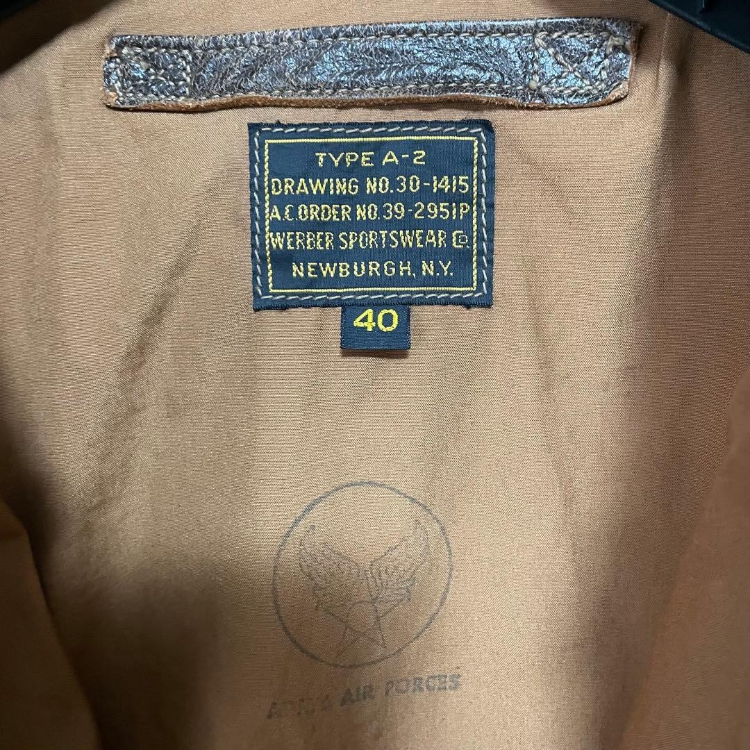 Buzz Rickson's A-2 Leather Flight Jacket L Brown - image 5