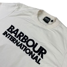 Barbour International Men's Crewneck Pullover Sweatshirt White   Small