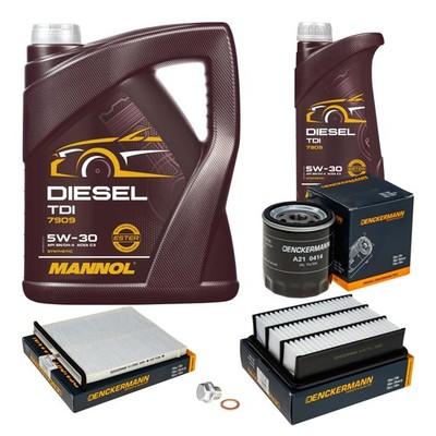 DENCKERMANN Inspektionspaket 6L MANNOL TDI 5W-30 für Mazda CX-5 2.2 D