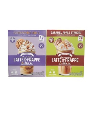 Lot of 2 Frozen Bean Cinnamon Roll & Caramel Apple Strudel Latte & Frappe 07/27