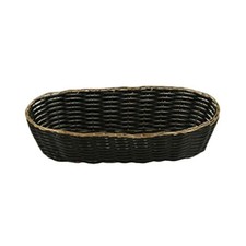 Thunder Group PLBB850G 8-1/4"x4-1/4"x2" Black Plastic Woven Stackable Basket