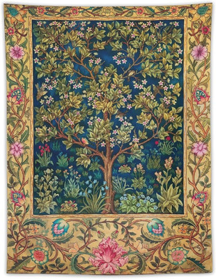 William Morris Tree of Life Tapestry Wall Hanging,Medieval Classic Vintage Flowe