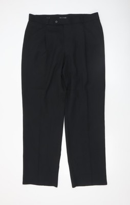Remus Uomo formelle Anzughose Herren schwarz Wollmischung 38 L