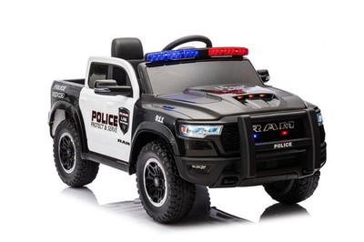 Kinder Elektroauto Polizei Dodge RAM 1500 RHO Ledersitz 2.4Ghz Fernbedienung