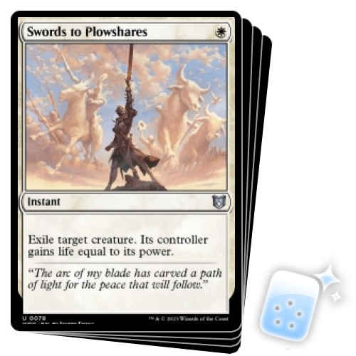 SWORDS TO PLOWSHARES X4 Wilds Of Eldraine: Commander Magic MTG MINT CARD - Picture 1 of 1