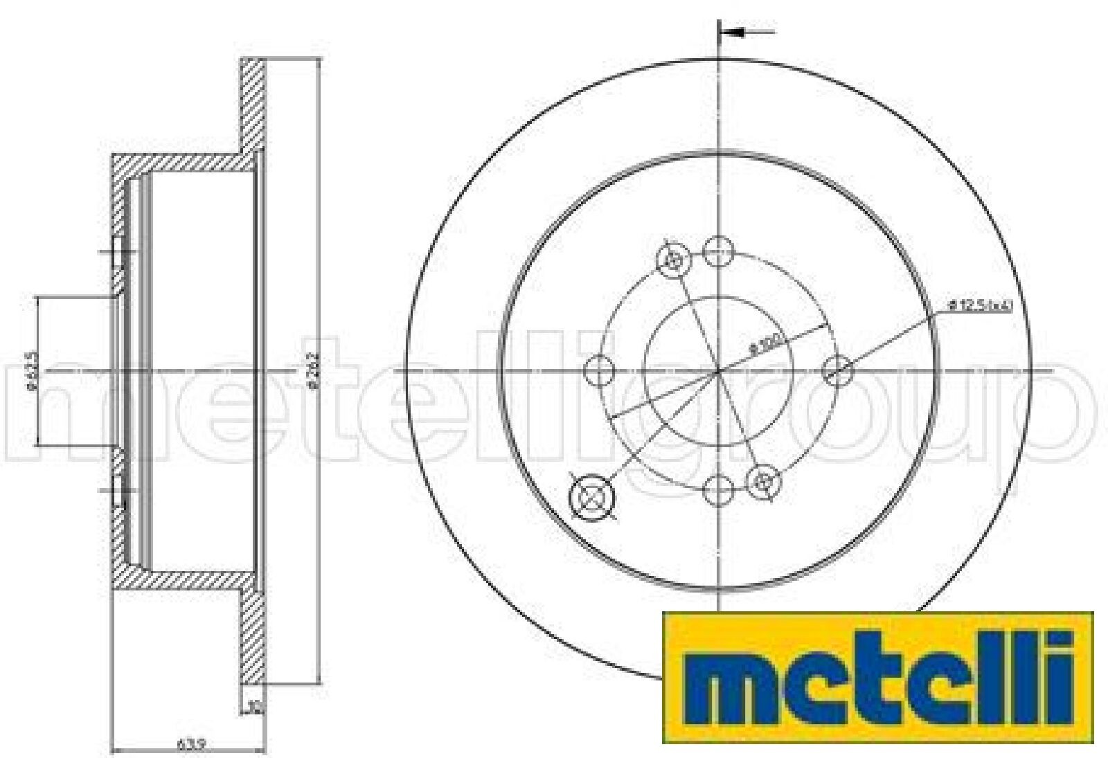 2x Bremsscheibe metelli 23-0931C 2 Bremsscheiben Hinterachse Hinten