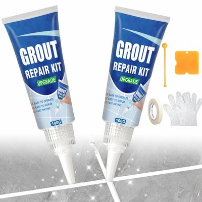 Tile Grout Repair Kit, 2 Pack Fast Drying Grout Filler for Bathroom, Kitchen,...