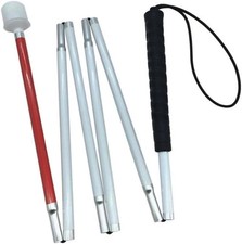 Aluminum Mobility Folding White Cane for Vision Impaired and Blind People Folds