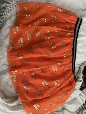 Kids Halloween Skirt Orange Tulle Print