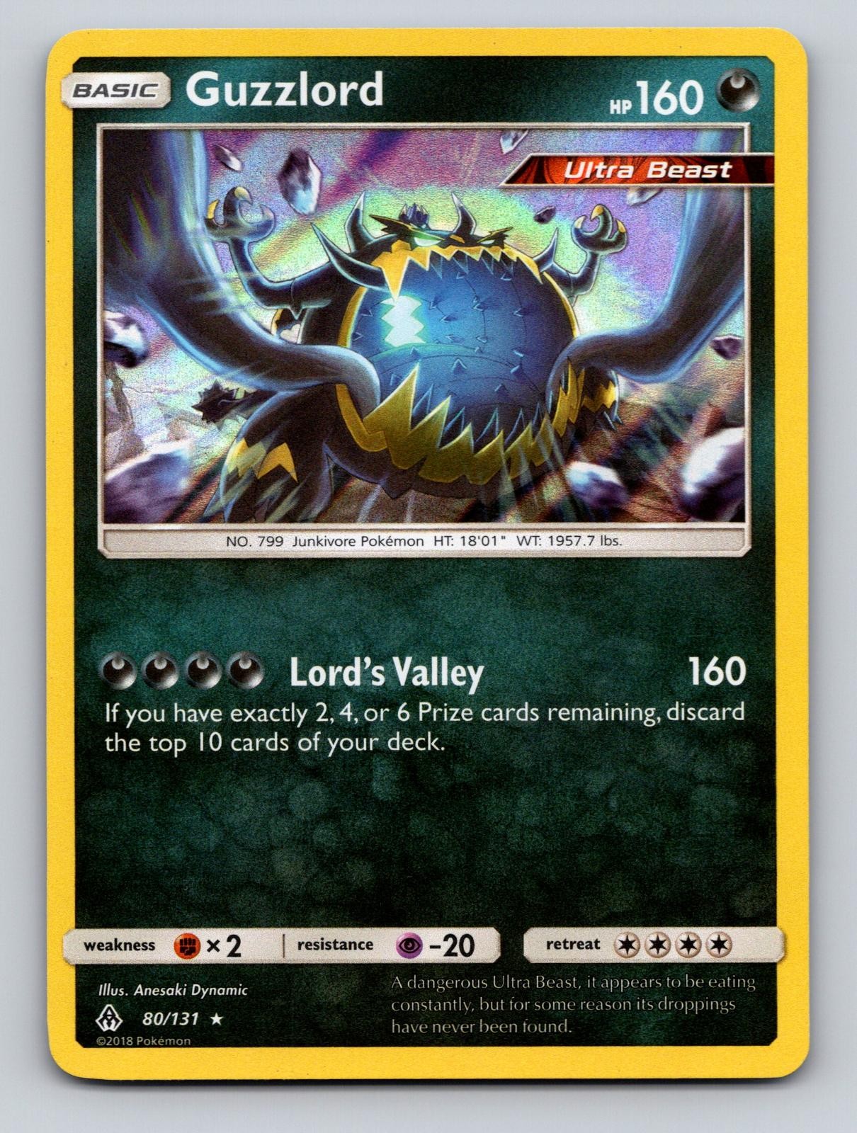Guzzlord 80/131 Holo Rare Forbidden Light Pokemon Holo NM