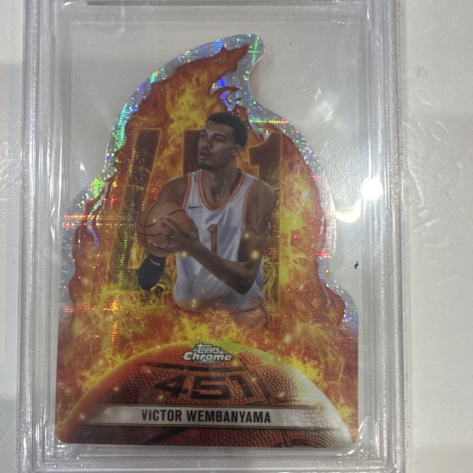Victor Wembanyama 2024-25 Topps Chrome Insert #451-4 PSA 10 San Antonio Spurs view 3