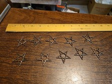 Lot Of 10 Studded Stars France Vintage 60s Brass Stampings Findings Jewelry