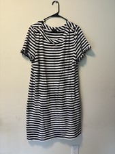 Petite Talbots Navy and White Striped Short Sleeve Dress Size XLP