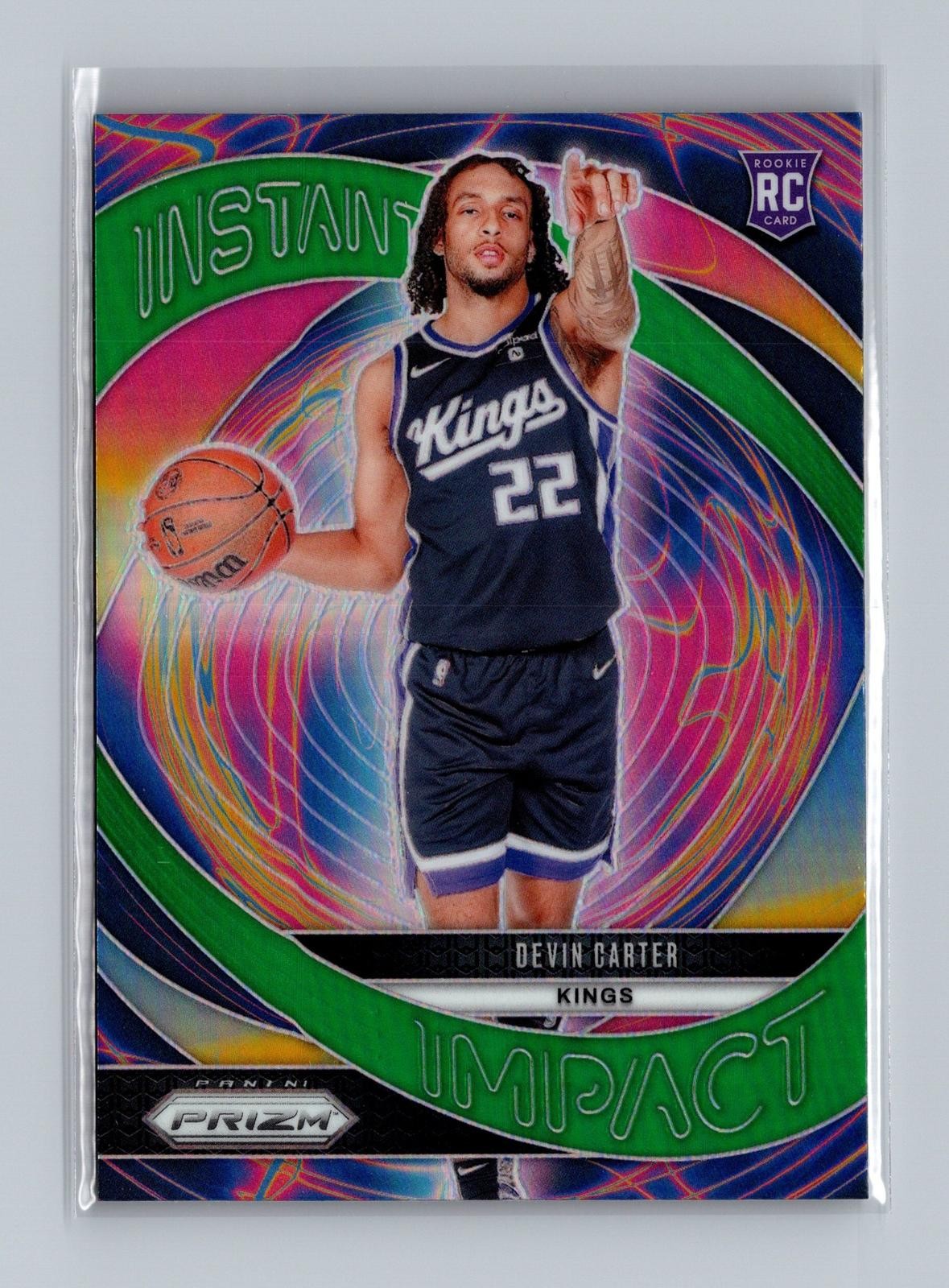 Devin Carter 2024-25 Panini Prizm #23 Instant Impact Prizm Green Kings B4F
