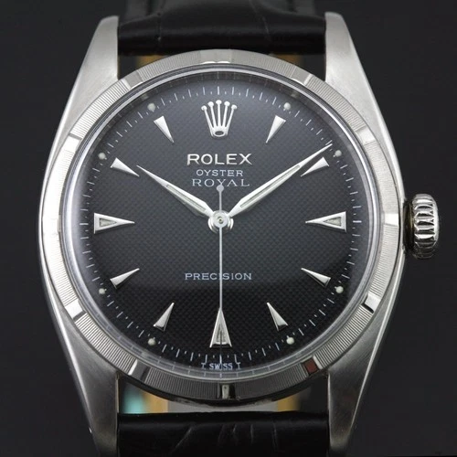 VINTAGE ROLEX OYSTER ROYAL 6427 CAL 1215 MANUAL WINDING BLACK DIAL WATCH