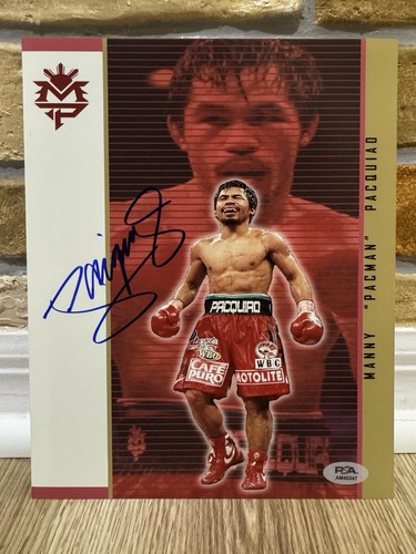 MANNY PACQUIAO SIGNED AUTO 8x10 BOXING PHOTO “PACMAN” Fan Art PSA 234
