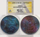 1886 Morgan Dollar $1 MS 60 Details ANACS Artificially Toned