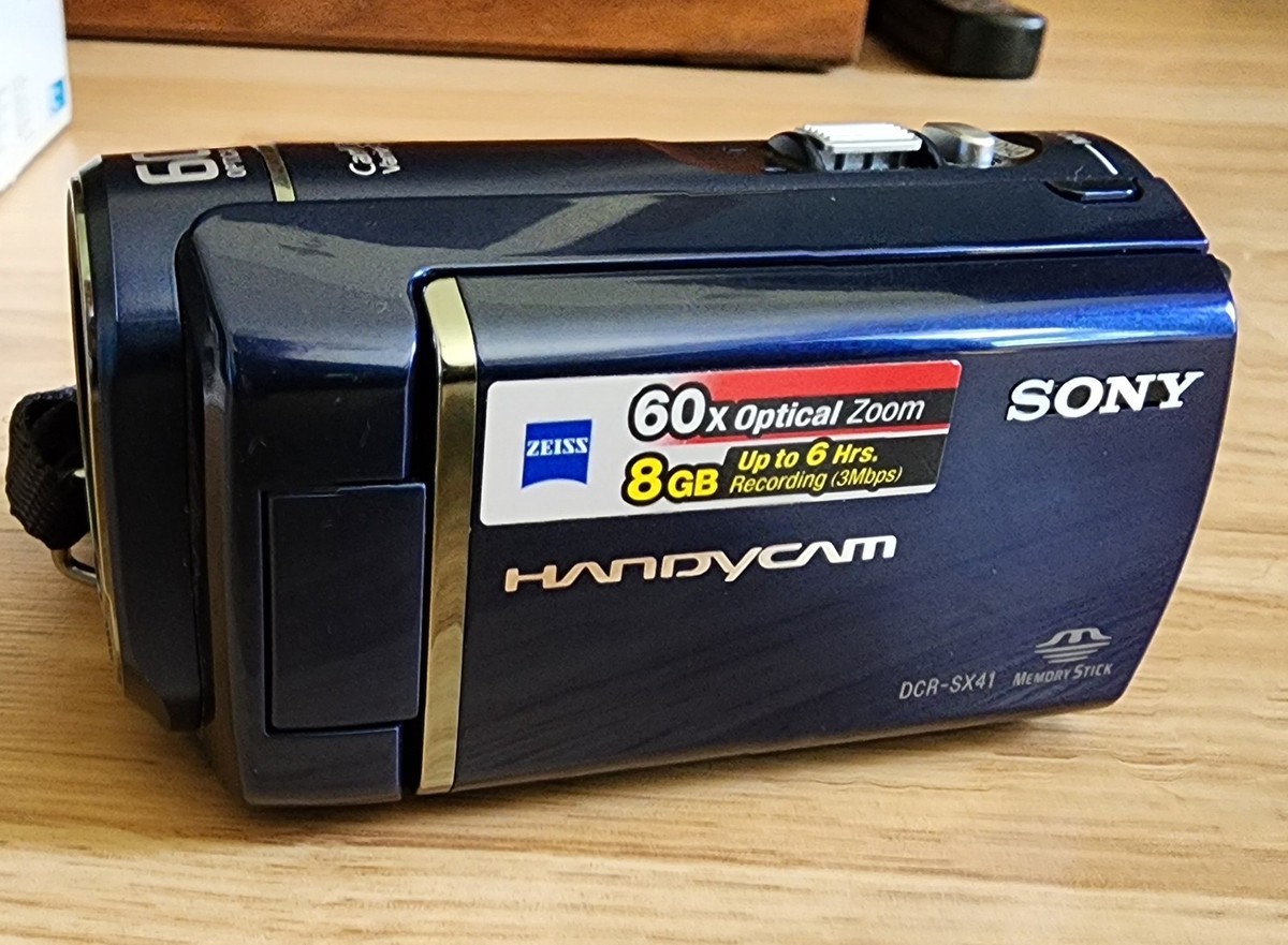 Sony Handycam DCR-SX41 Blue Camcorder Camera Box TESTED 60X | eBay