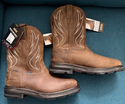 ARIAT Mens 10.5 EE Sierra Shock Shield Brown Work Boots Steel Toe NWT 10044544
