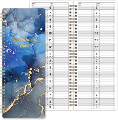 Salon Appointment Books 11.5x4.7 Inch Twin-Wire Binding for Hair Stylist