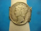 ARTISAN CRAFTED MERCURY DIME/SPOON RING - SIZE 5 1/2