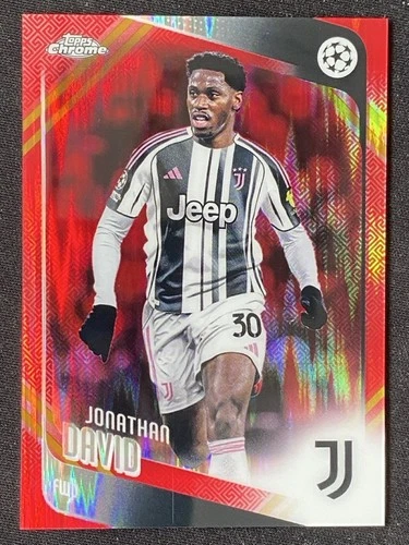 Jonathan David 2025-26 Topps Chrome UCC Hongbao Red Refractor Base #17 -a2