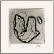 FEMALE MODEL Abstract Expressionist Modernist ORIGINAL ETCHING Signed Numbered