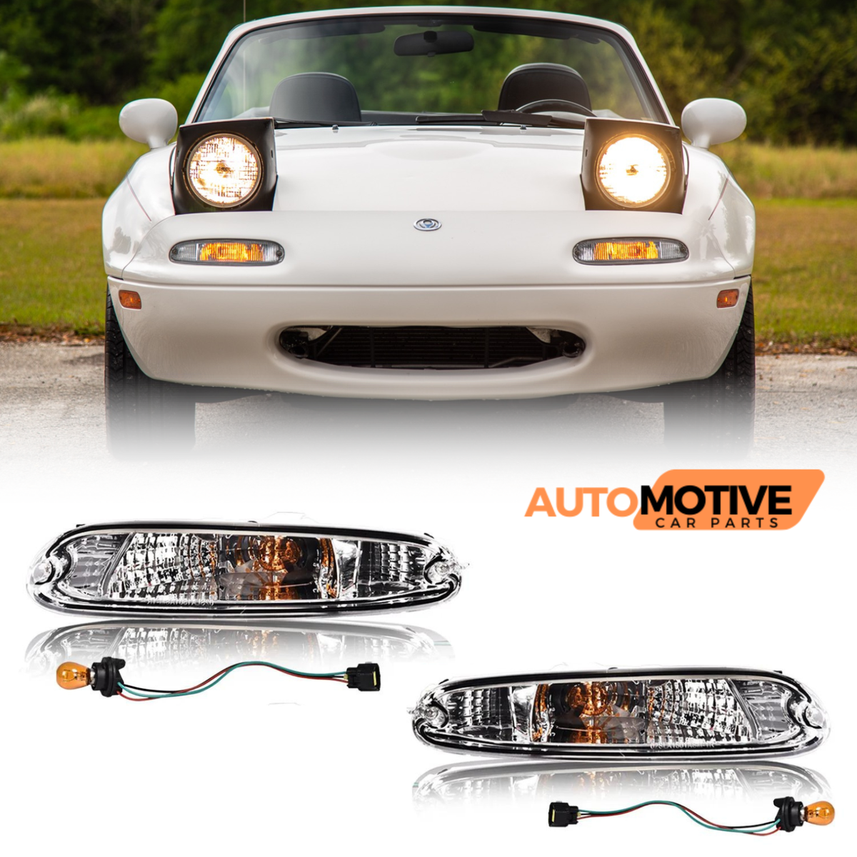 ほ*た様 【未開封！LED電飾付き！】1/10  E30型 Mスポーツ ブ For 1990-1997 Mazda MX5 Miata Front Bumper Signal Lights Clear W