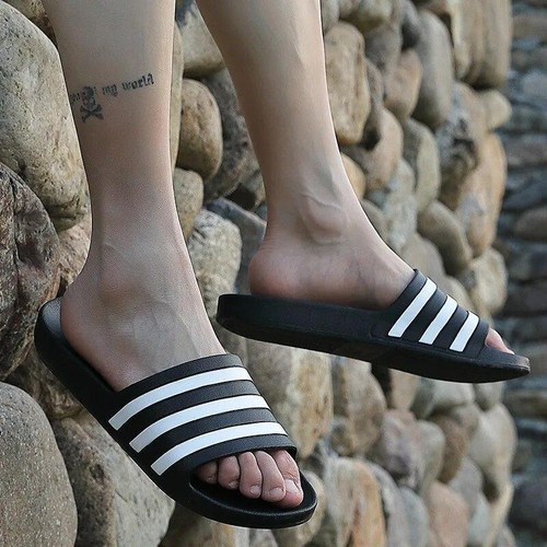 Men Women Slippers Stripe Flip Flop For Summer Beach Pool Indoor and Outdoor - Picture 6 of 10