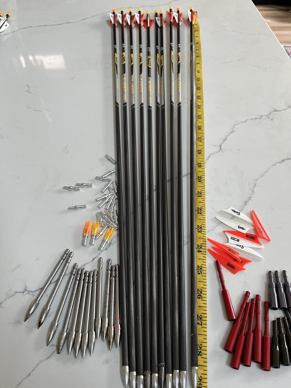 11 Victory VAP V1 450 Spine Fletched Target Point ,Pin Nock and Ext