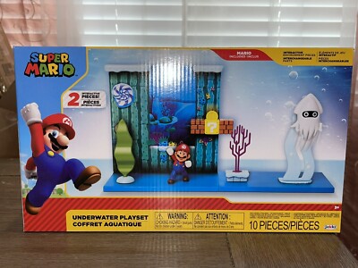 Nintendo Super Mario Underwater Interactive Playset Blooper Coin Set NIB