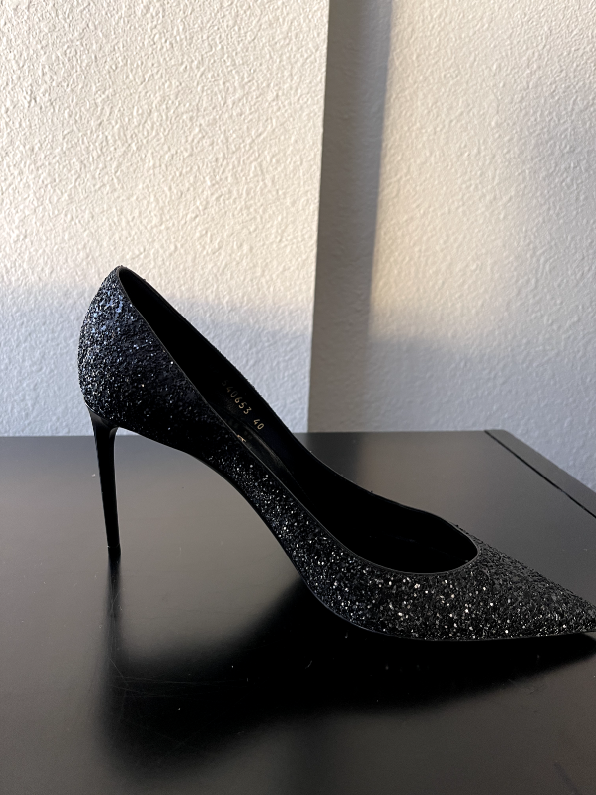 Décolleté a stiletto Saint Laurent nere glitter $795 + NUOVE TAGLIA 40 US 39 5