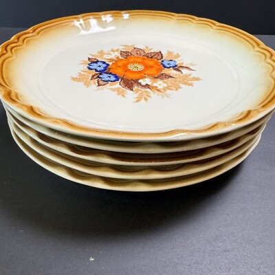 1970s Floral Salad Dessert Plates 5pc MIKASA Manor House