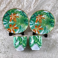 Hermes Demitasse Cup & Saucer Passifolia Porcelain Tableware Botanical 2 Sets