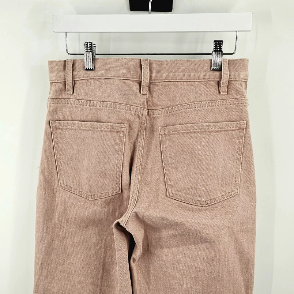 Theory Jeans Size 26 Women Treeca Dyed Blush Pink Mid-Rise Wide Leg Crop Denim - Image 4 of 4