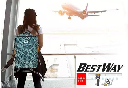 Rucksack Handgepäck Bestway 40L Reisetasche Damen Cabin 40252 0126 Palm Grün - Bild 17 von 19