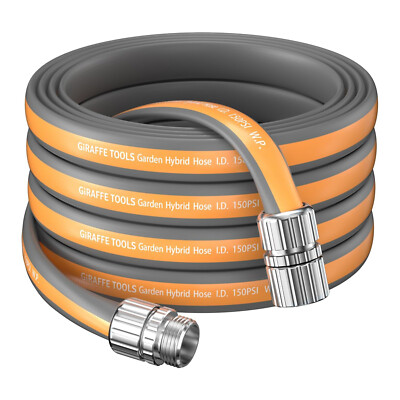 Giraffe Tools Garden Hose 5/8'' Lay Flat Water Hose Leakproof Hybrid Pipe 5-100FT