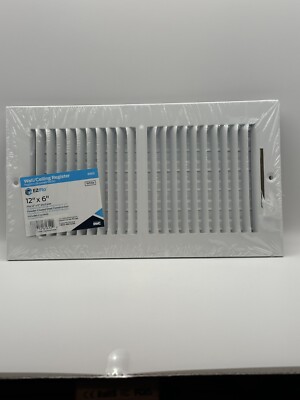 EZ-FLO 12 in. x 6 in. 2-Way Steel Wall/Ceiling Register, White