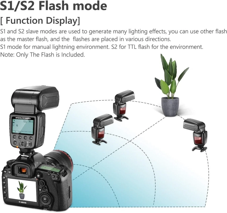 Neewer NW-561 LCD Screen Flash Speedlite Kit for Canon and Other DSLR Cameras - Image 3 of 4