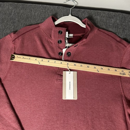$128 TOMMY BAHAMA Flipfield Reversible Snap Mock Suéter Rosa Brezo Para hombres M - Imagen 8 de 11