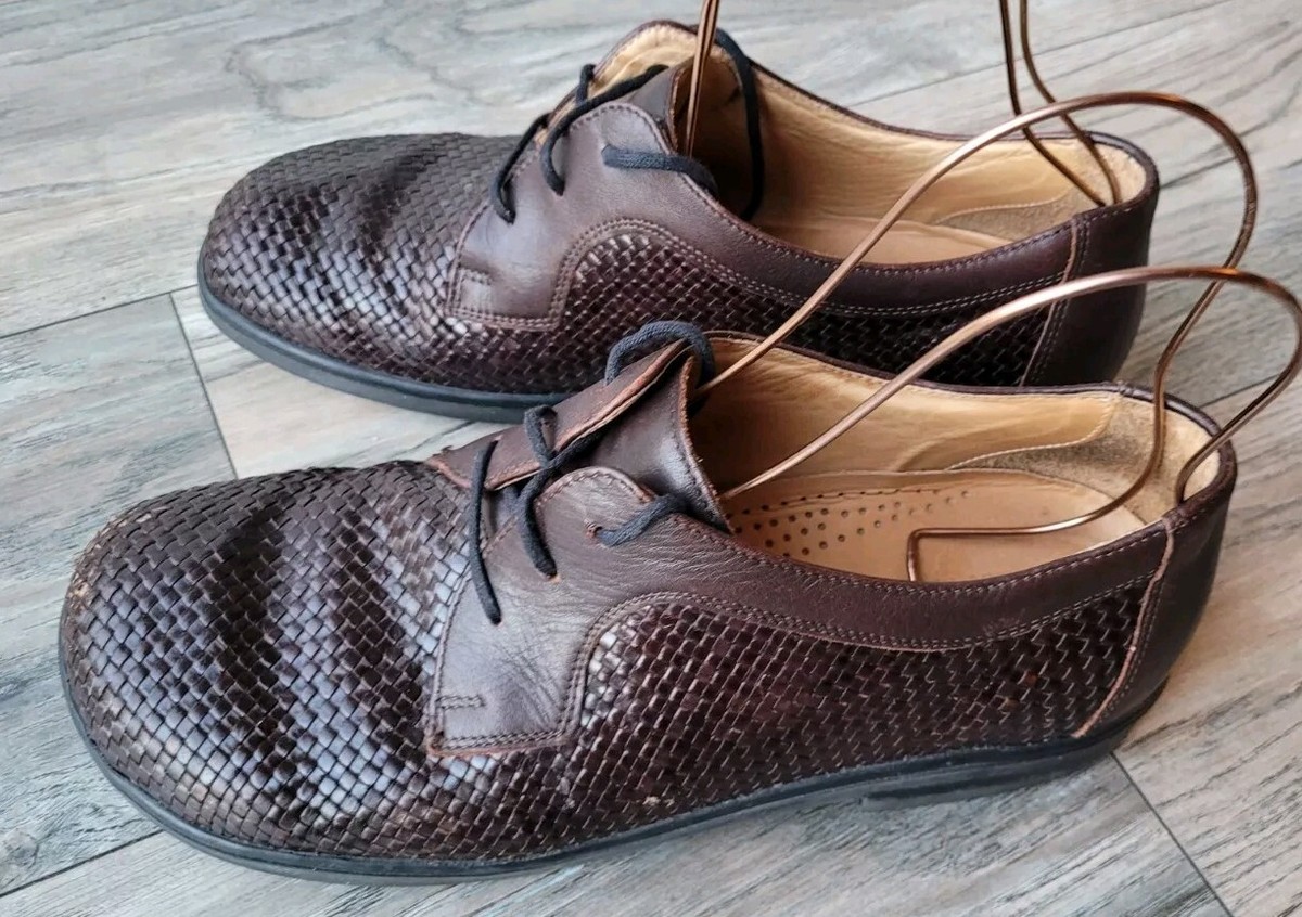 Highlander Brown Leather Men\'s Shoes made in Germany Quality Mens Brown Woven Leather Highlander Germany Shoes  main image 4