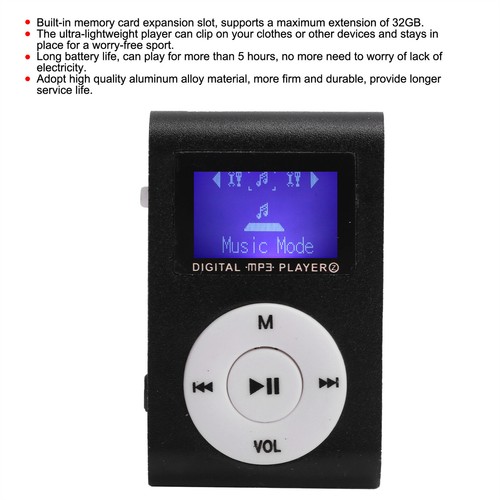 Mini lecteur MP3 portable Sport BackClip Ecran LCD MP3 Support Carte Mémoire - Imagen 6 de 10